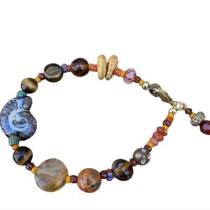 Colorful Stone And Glass Beaded Bracelet